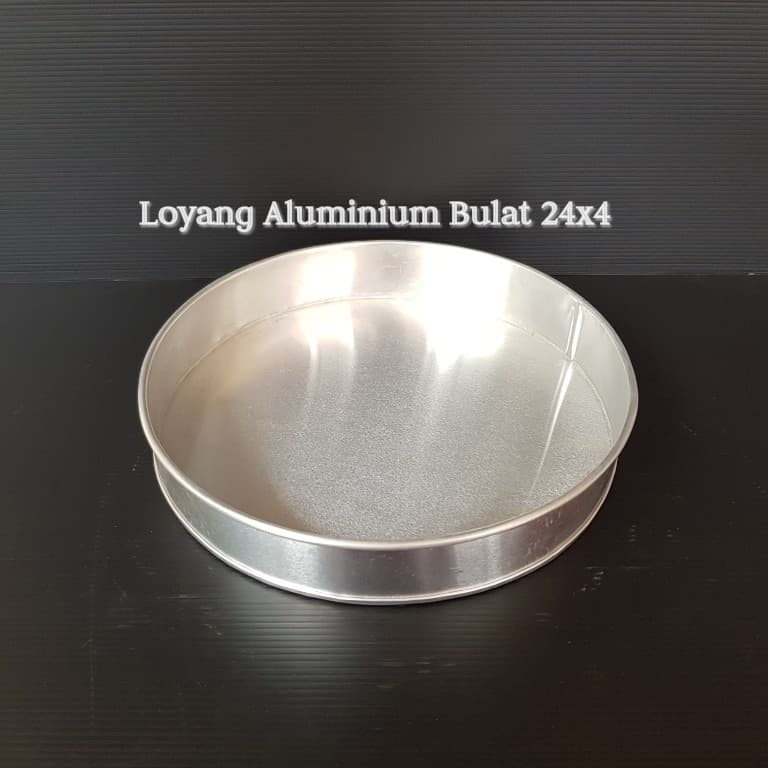 LOYANG BULAT ALUMUNIUM UK 24 CM (LY24X4) CETAKAN / LOYANG KUE BULAT