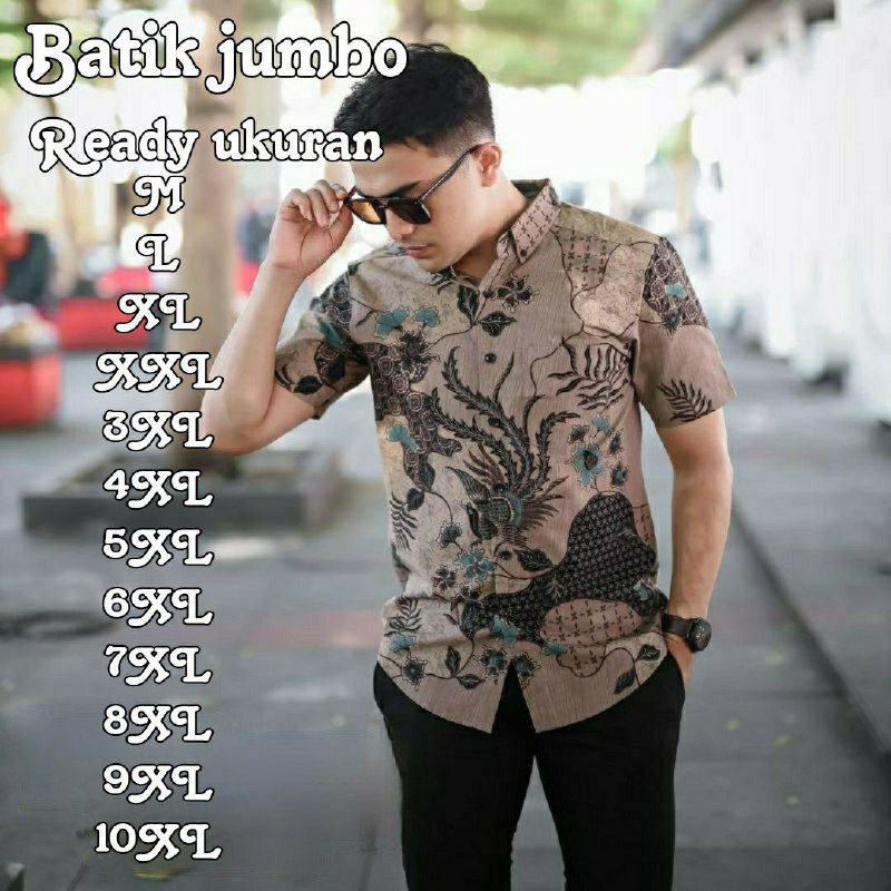 TERBARU Kemeja Batik Pria Lengan Pendek Batik Jumbo Batik Sekarjagat Batik Mocca Warna Coklat Hem Baju Batik Pria Lengan Pendek M L XL XXL 3XL 4XL 5XL 6XL 7XL 8XL 9XL 10XL