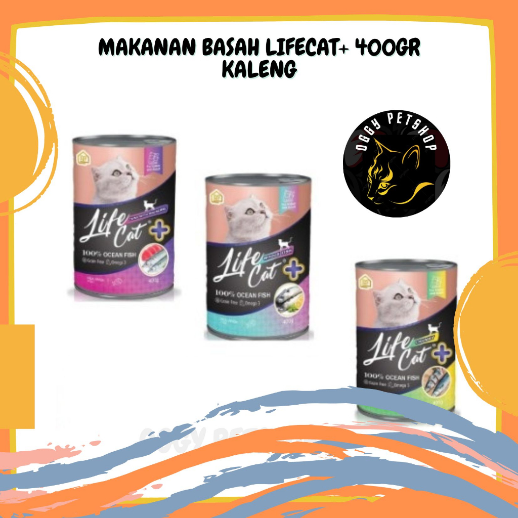 Makanan Kucing Basah LIFE CAT + KALENG 400gr / LIFE CAT PLUS 400 gr