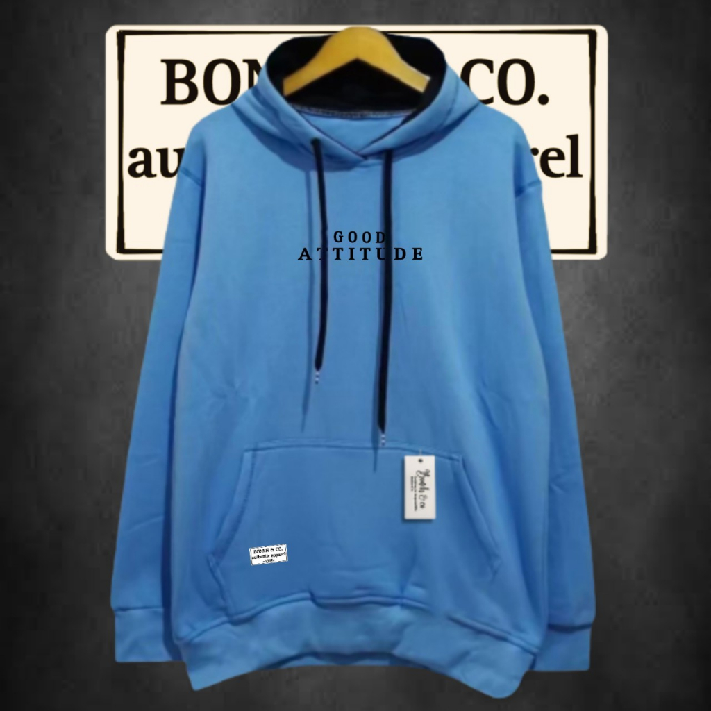 Hoodie Good Attitude Terbaru 2023 Sweater Hoodie Distro slsl.store Warna Mint Oversize BisaCod Hoodie RealPict Korean Style 100% Cotton Tebal Sweater Hoodie Pria Dewasa