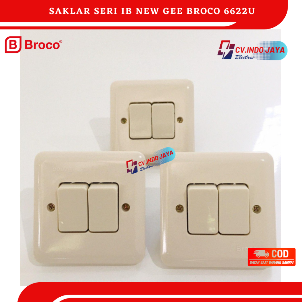 Saklar seri Broco IB new gee saklar dobel in bow 6622U