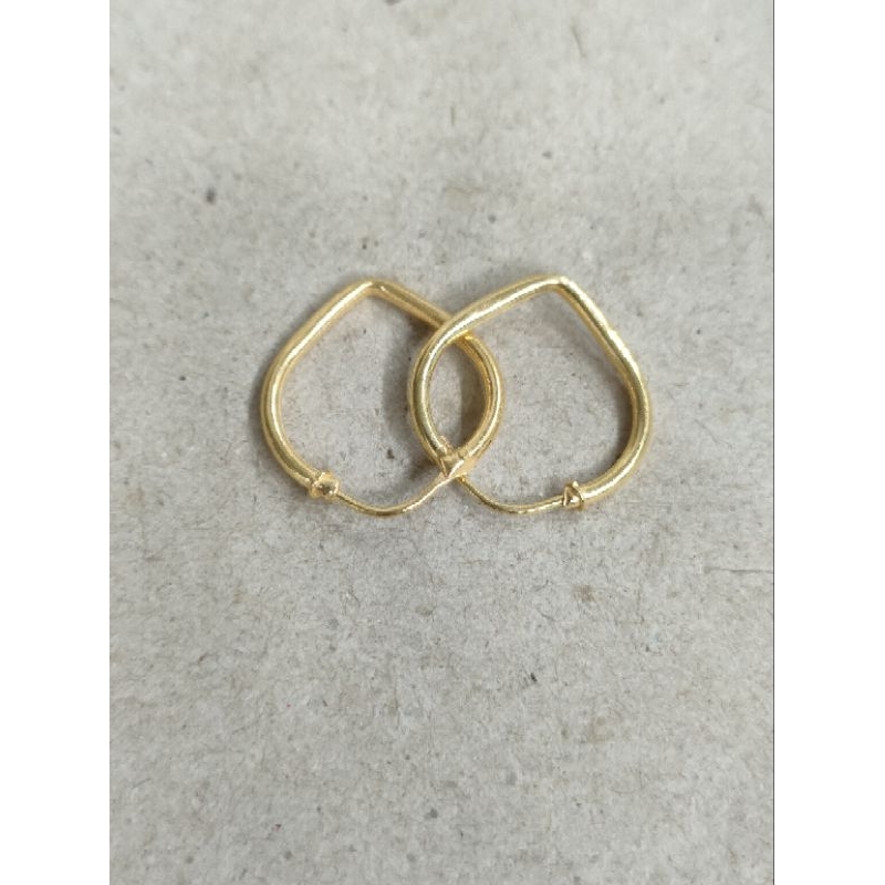 anting ring segi tiga 1 gram emas muda