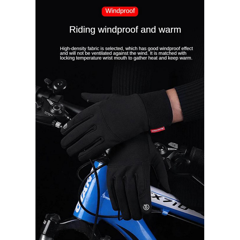 Sarung Tangan Sepeda Winter Waterproof Cycling Gloves - KG079 - Black