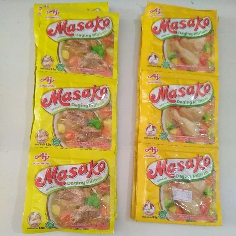 

Masako Bumbu Penyedap makanan Rasa Sapi/Ayam 1 Renceng