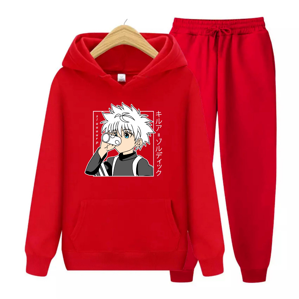 FenishaStore ANIME KILLUA X HUNTER Sweater Hoodie Atasan Dan Setelan Anak Usia 4-13Tahun Bisa Bayar Ditempat COD