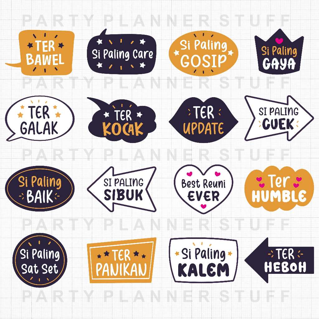 Fun props reuni perlengkapan foto reuni aksesoris foto reuni photobooth property reuni photobooth pr