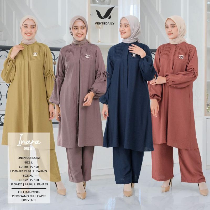 ONE SET JUMBO Original Vente Daily Setelan Busui Oversize Crinkle Airflow Linen Cordoba Polos Premiu