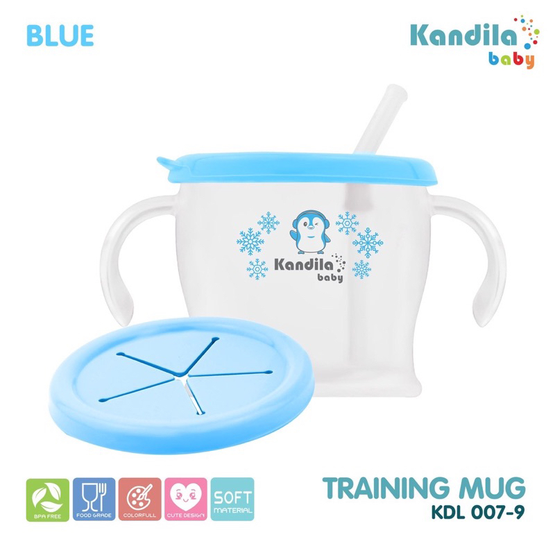 Kandila Training Mug Cup De Mug Latihan Minum Sedot Pegang Bayi MPASI Snack Cup Baby