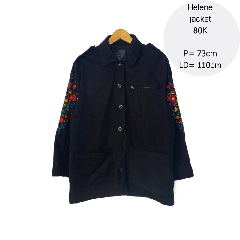 jaket hitam kemeja pekat bordir wanita blazer