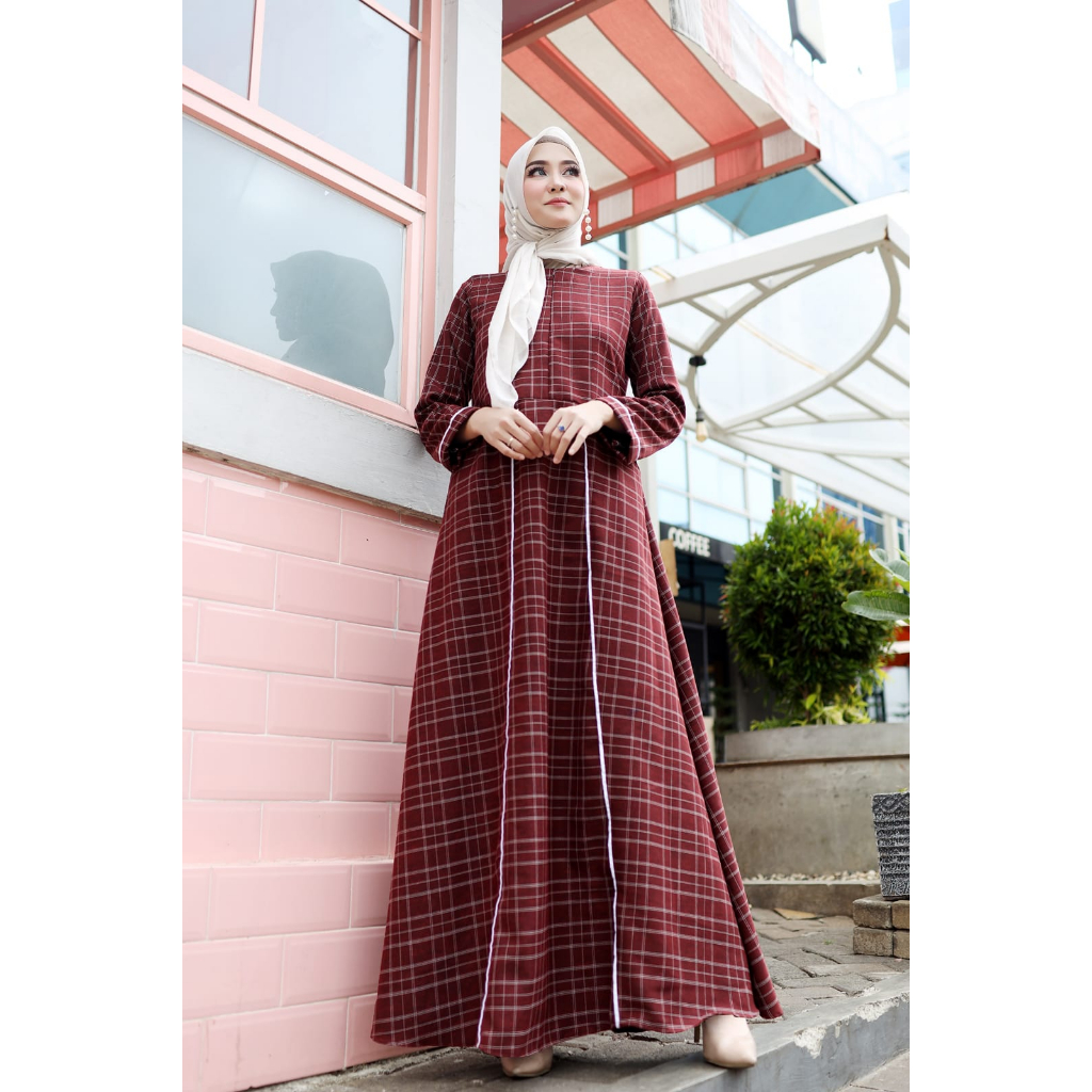Gamis Dress Jumbo Flanel Katun Zara Madina