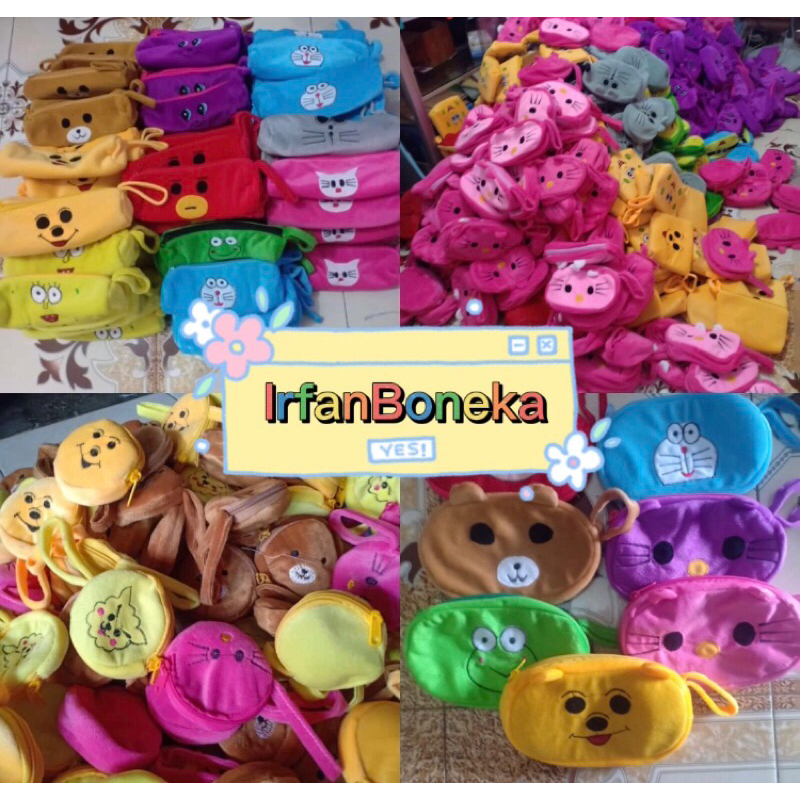 tas makeup mini atau tas pouch kosmetik motif boneka boba viral terbaru 2022 dompet koin dan masuk h