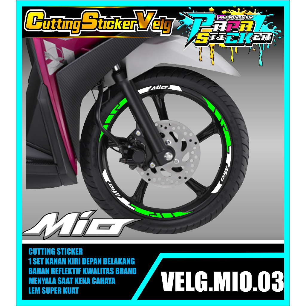 STIKER VELG MIO CUTTING STICKER VELG CUTTING VARIASI YAMAHA MIO LIS BAN/VELG 03