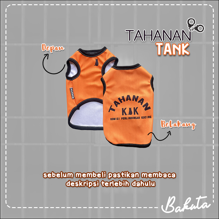 Baju Kucing Tank Edisi Tahanan Tank Lucu Untuk Kucing dan anjing / Baju Kucing Termurah Size XS-XXL / Baju Kucing Tangerang!