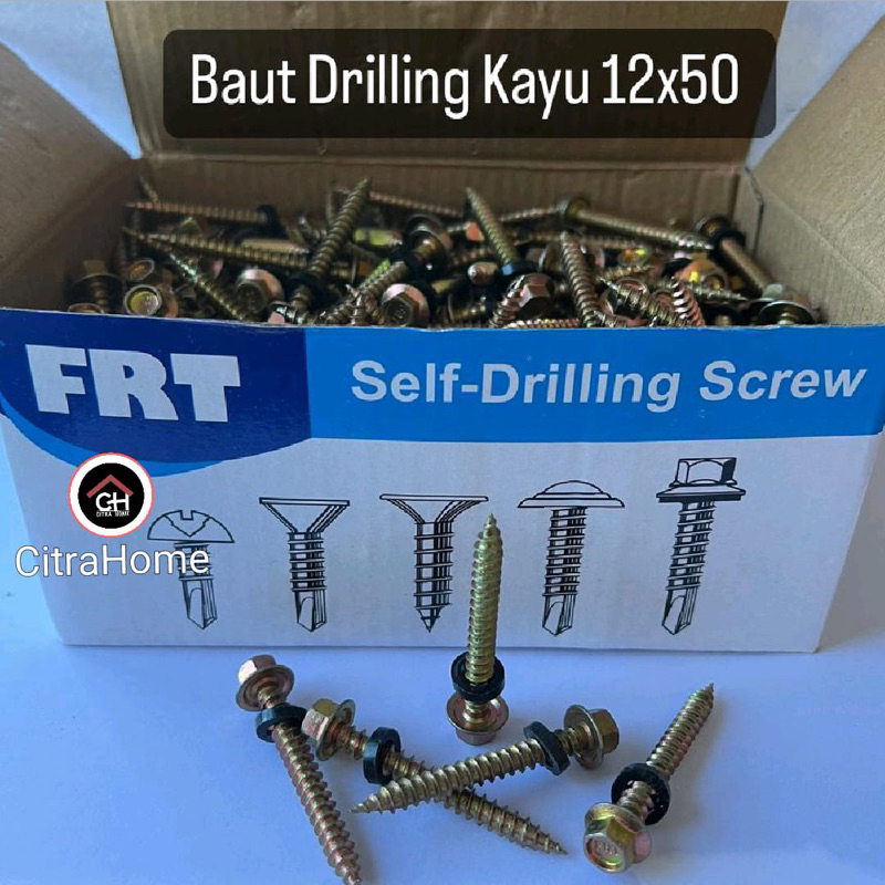 Baut /Skrup Drilling Kayu 12x50 FRT