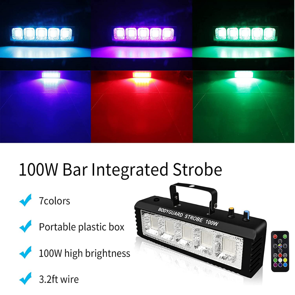 Lampu LED RGB Panggung Integrated Strobe 100W with Remote - ECO-240 - Black