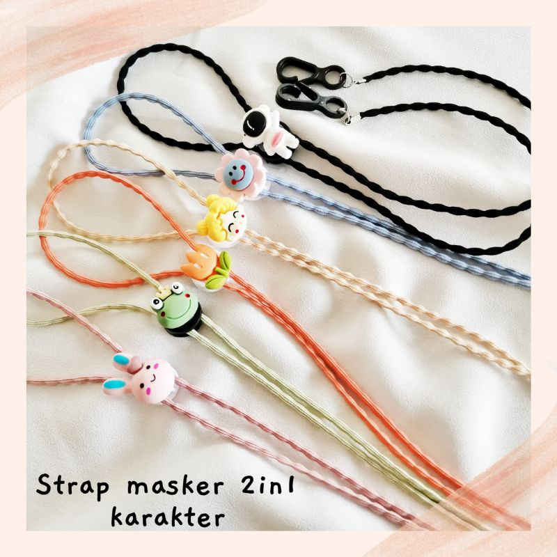 Strap Masker karakter Clay Anak Dan Dewasa ll  Boneka Tempel Anak & Dewasa 2in1 Konektor Headloop Ta