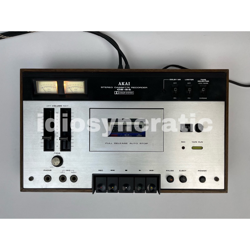 Tape Deck Amplifier Akai CS34 Pemutar Kaset Pita Vintage Top Loading