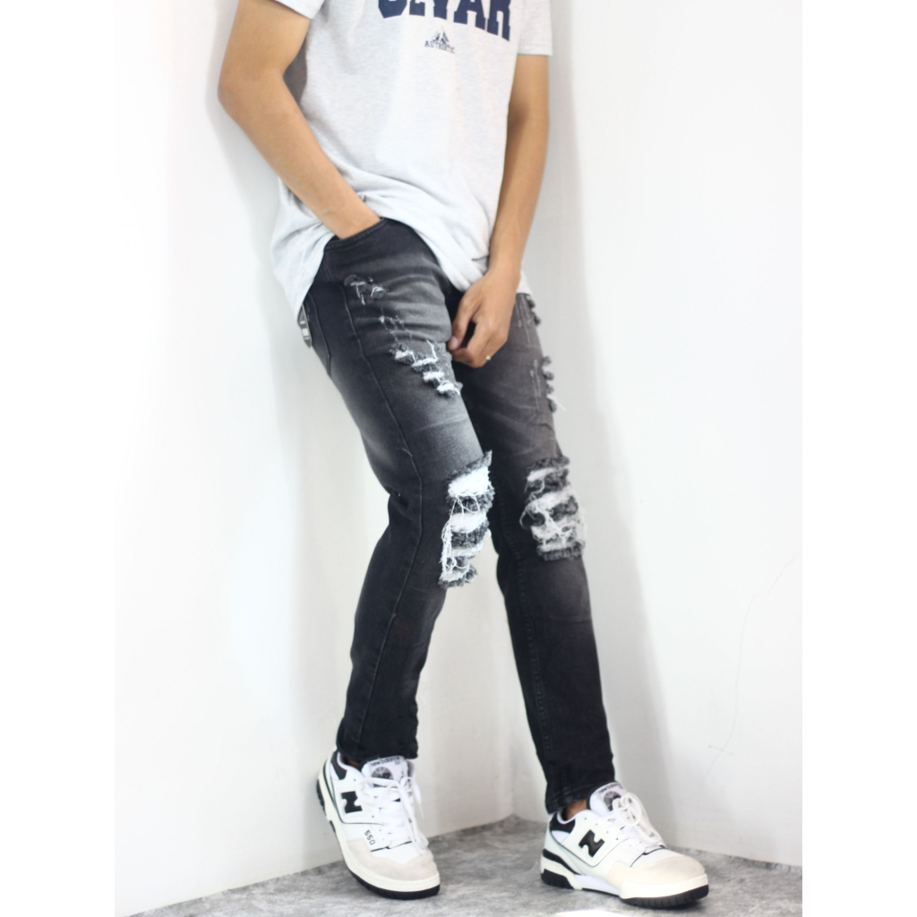 celana jeans sobek ripped pria / jeans sobek pria tidak tembus / jeans pria sobek lutut / jeans pria sobek tidak tembus / jeans pria sobek slimfit