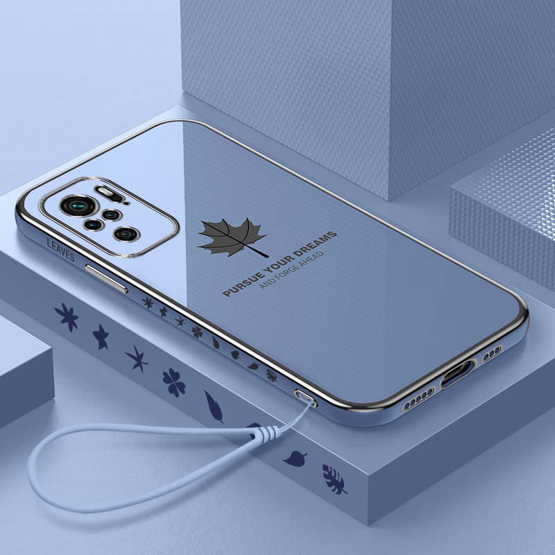 Case MAPLE XIAOMI REDMI NOTE 10 4G NOTE 10S NOTE 10 5G softcase Silikon Motif Daun BONUS Tali Strap