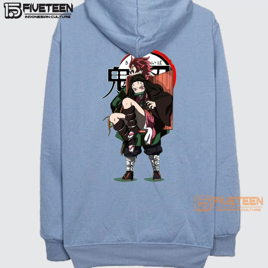 hoodie pria keren kekinian warna denim list demon slayer02 sweater cowok distro ori bahan tebal 15fifteen jaket wanita korean style musim dingin zipper hoodie oversize wanita fifteen15 suwiter cewek terbaru 2023