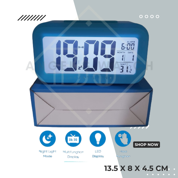 JAM MEJA DIGITAL TANGGAL SUHU HARI JAM 4 IN 1