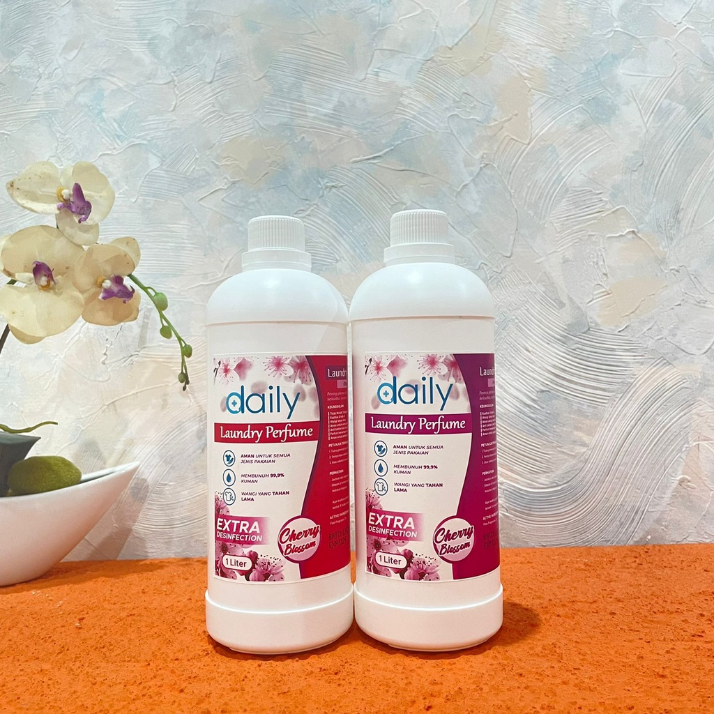 DAILY PEWANGI PAKAIAN PARFUM LAUNDRY EXTRA DISINFECTION 1 LITER CHERRY BLOSSOM GRADE A