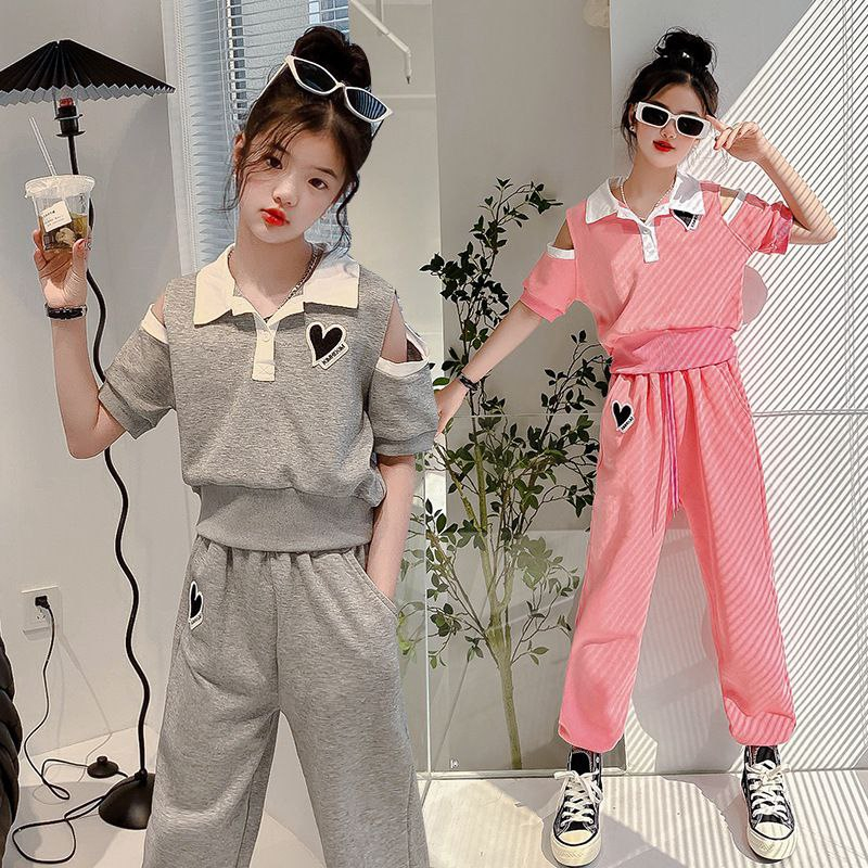 (LAST PCS) SETELAN ANAK CEWEK BAJU ANAK TANGGUNG REMI CROP CASUAL SPORTY IMPORT