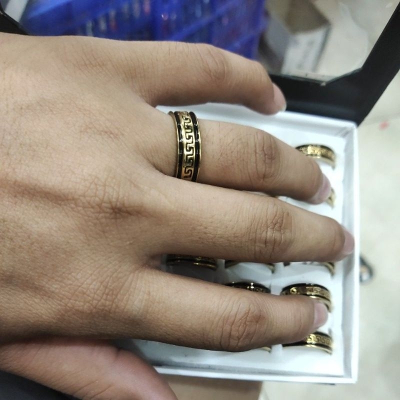 Termurah Terbaru cincin titanium tribal Gold Tidak karat 1box isi 36pcs