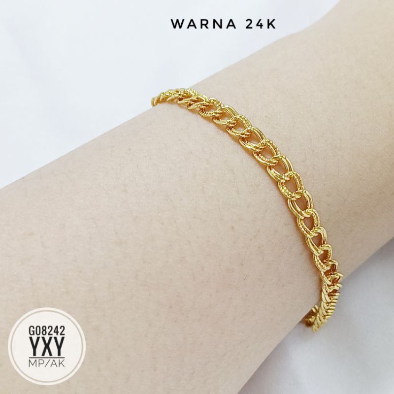 Gelang yaxiya rantai warna 24k G08242