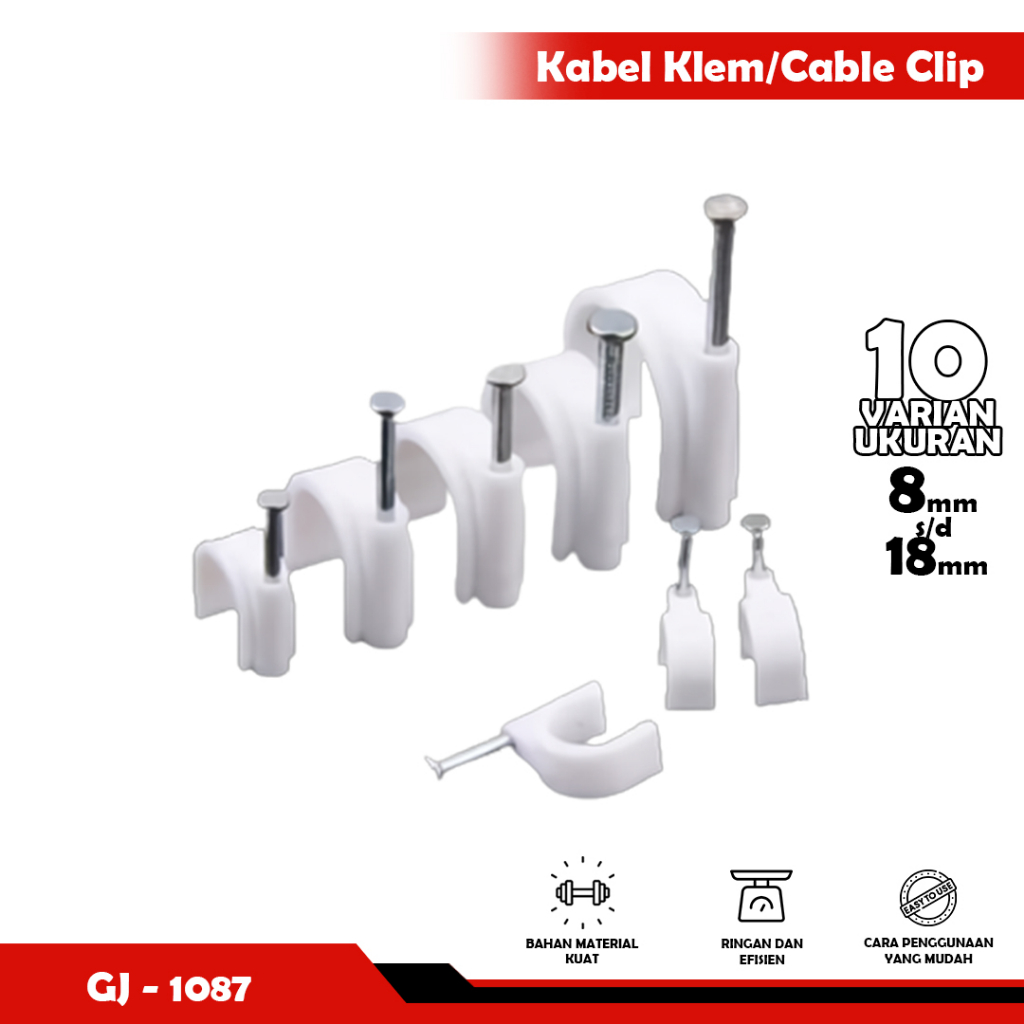 KABEL KLEM / KABEL KLIP / CLIP CABLE 50PCS/BOX - SOSOYO