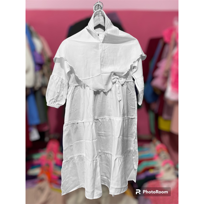Gamis putih anak perempuan | gamis anak perempuan | gamis anak perempuan 4-8 tahun | gamis anak pere