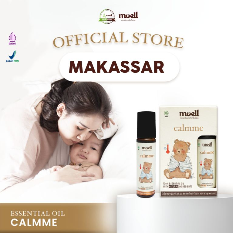 Moell Calmme Natural Essential Oil/ Pereda Demam Pada Anak/ BPOM/ Moell Makassar