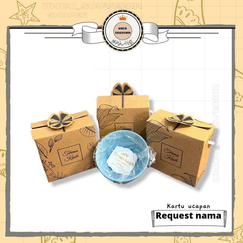 MANGKOK BULAT KEMASAN BOX SOUVENIR PERNIKAHAN FREE KARTU UCAPAN