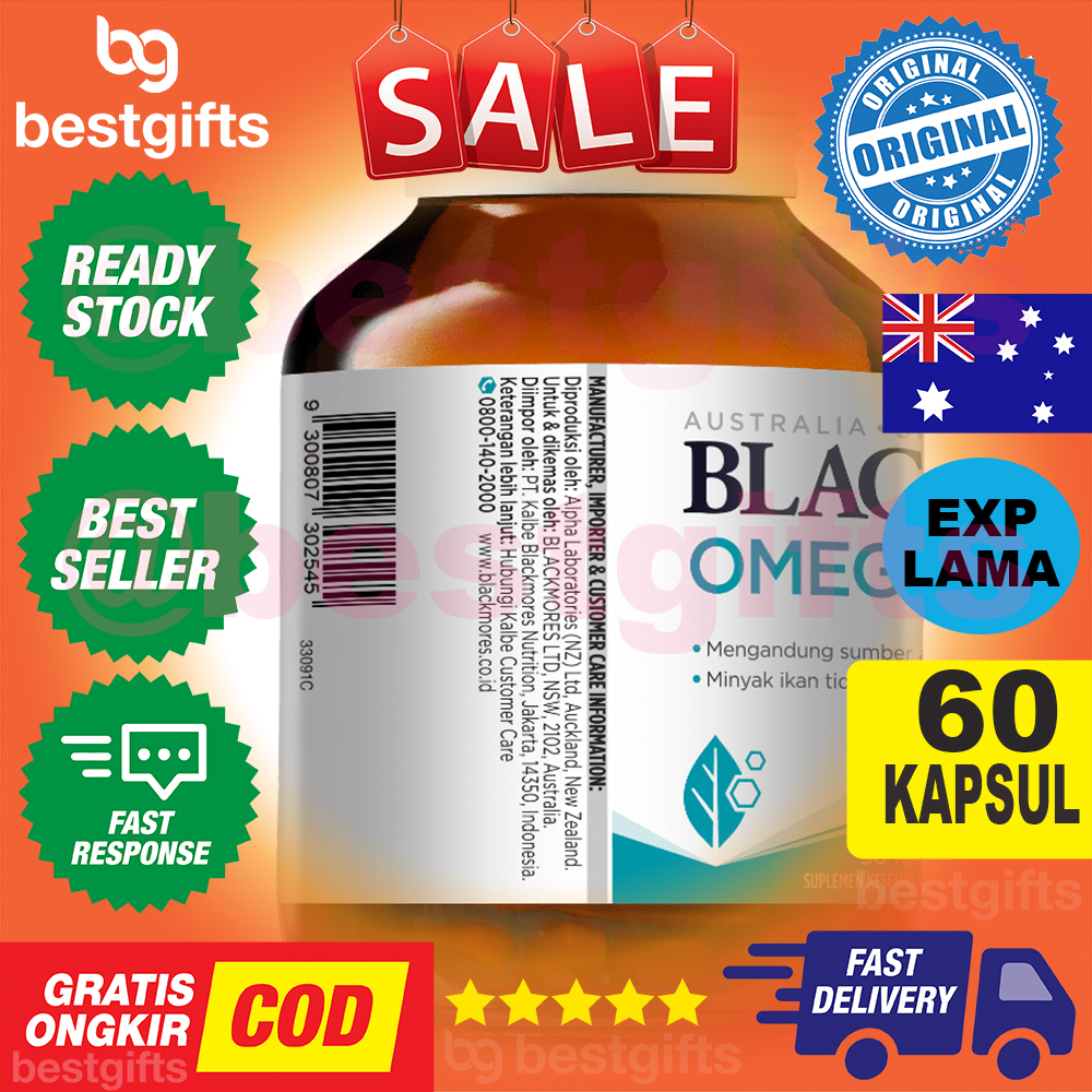 BLACKMORES OMEGA DAILY 3 FISH SALMON OIL MINYAK IKAN TURUNKAN KOLESTEROL JANTUNG KALBE - 60 KAPSUL