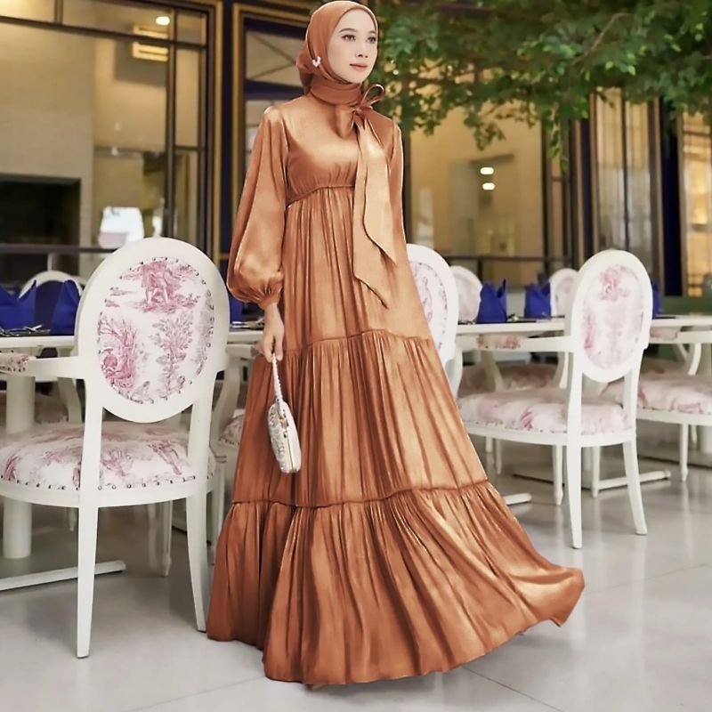 DRESS RARISA, SHIMMER, GAMIS HIJAB MUSLIM, MAXY DRESS