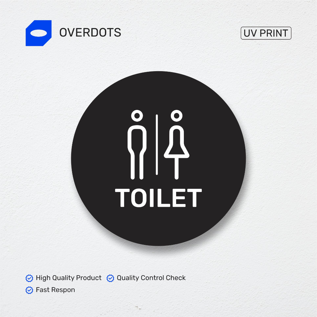 

Overdots | Toilet Pria Wanita Signage Acrylic Sign Board Akrilik Papan Label WC | CustomAkrilik Print UV