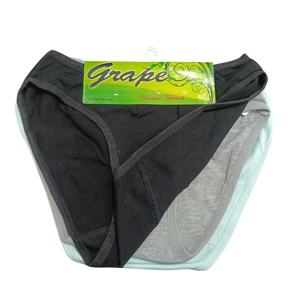 Grape - 3Pcs Bundle Pack Celana Dalam Wanita Polos Paket Hemat 3 Pcs Cd L50 Mini