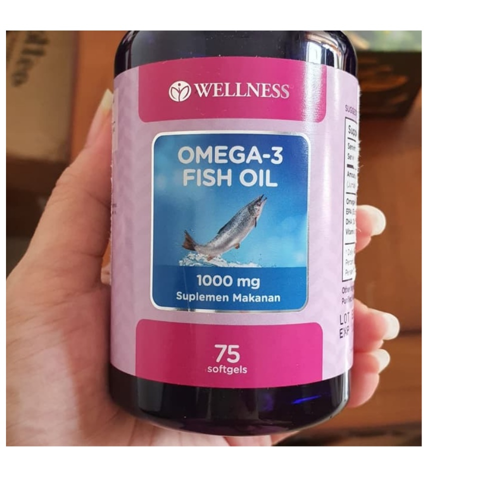 WELLNESS OMEGA 3 1000 MG FISH SALMON OIL 75/150/375  KAPSUL SOFTGELS