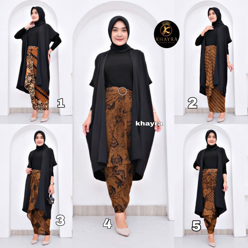 Setelan/Atasan/Rok Kaftan Viscose || Set Baju Muslim Ori Batik Solo