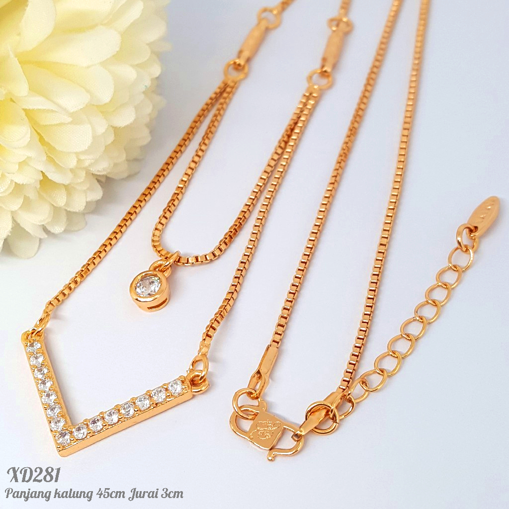 PGX Kalung Wanita Xuping Aksesoris Fashion Perhiasan Lapis Emas Premium - XD281