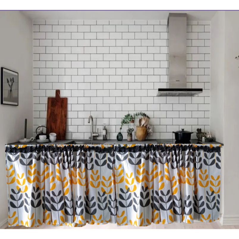 Gorden Tirai Kolong Dapur Polos Motif Terbaru Part 2