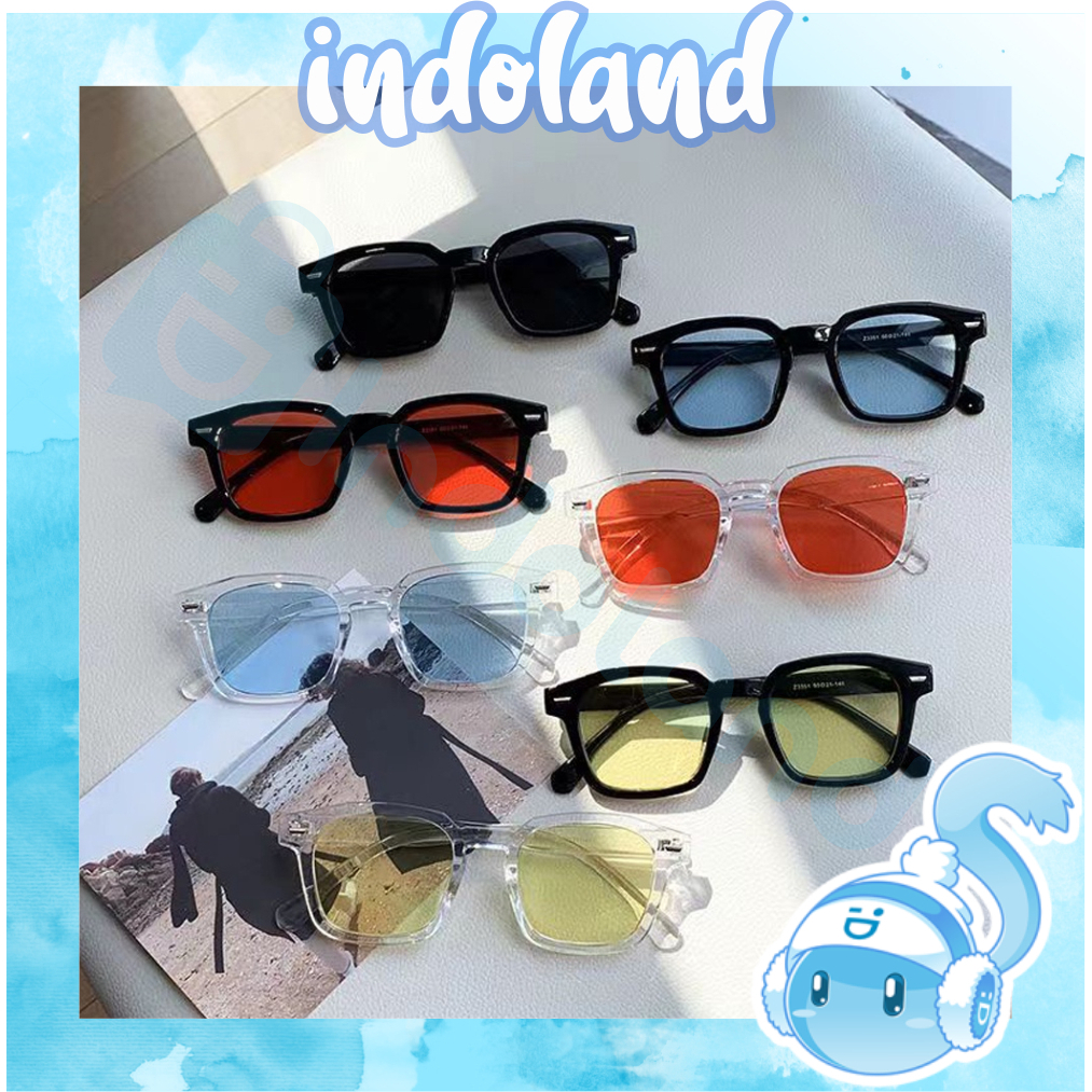 ☀ INDOLAND ☀  Kacamata Hitam Wanita Pria Optik Anti Sunglass Dengan Fashion Sunglasses Kacamata Hitam G041