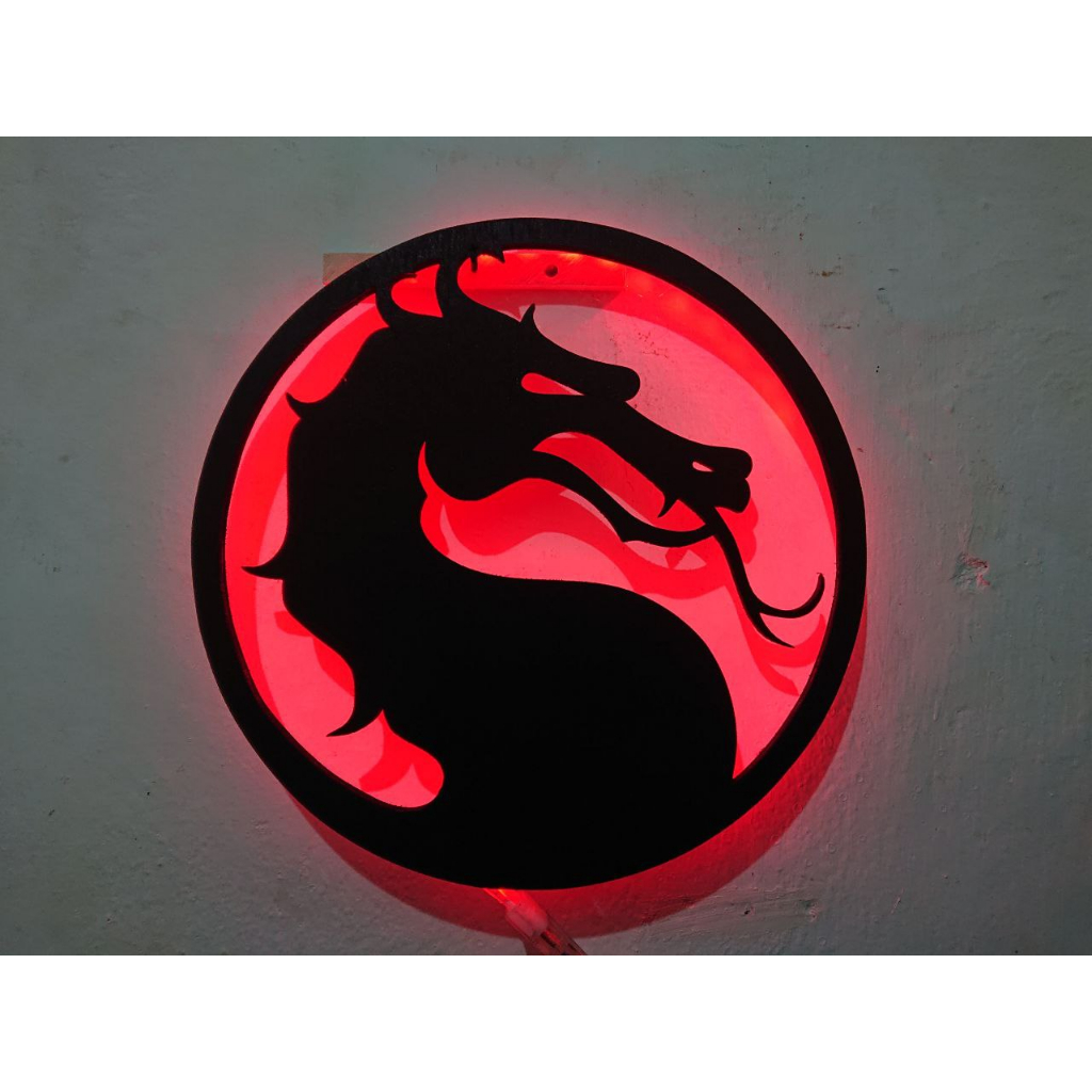 Logo Mortal Kombat Hiasan Kamar Gaming PS Lampu LED Dinding