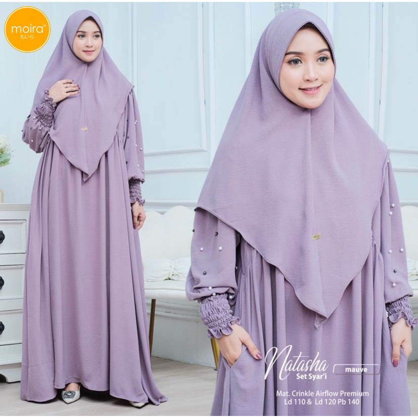 Natasha Set Syari Gamis Muslim Original Produk By Moira