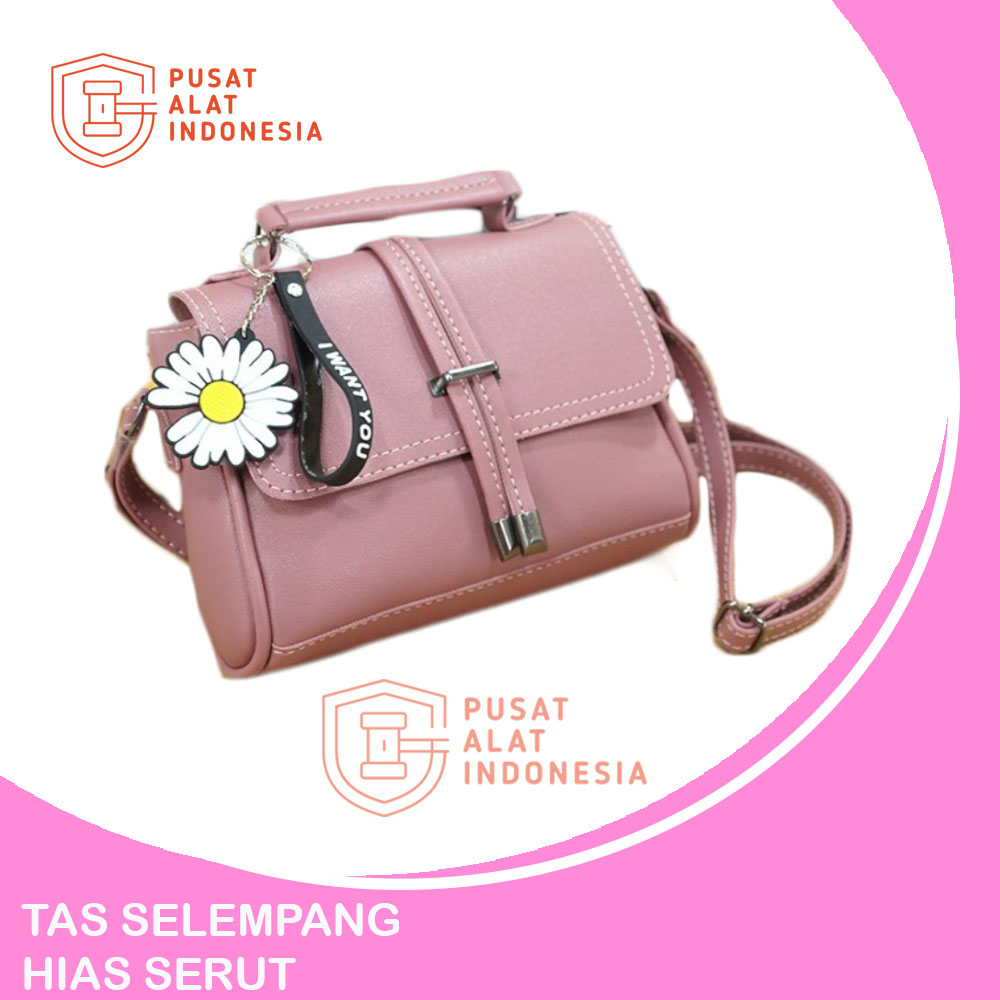 Tas Selempang Wanita Sr287  Sling Bag Hias Serut