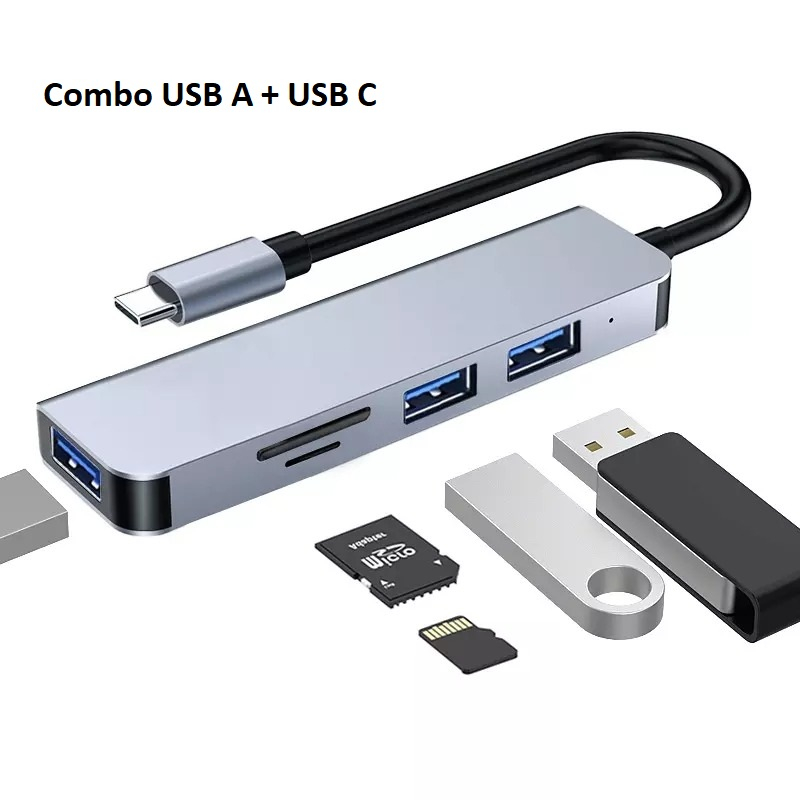 USB HUB Card Reader Combo USB 5 in 1 Airsky For PC Laptop Smartphone Android