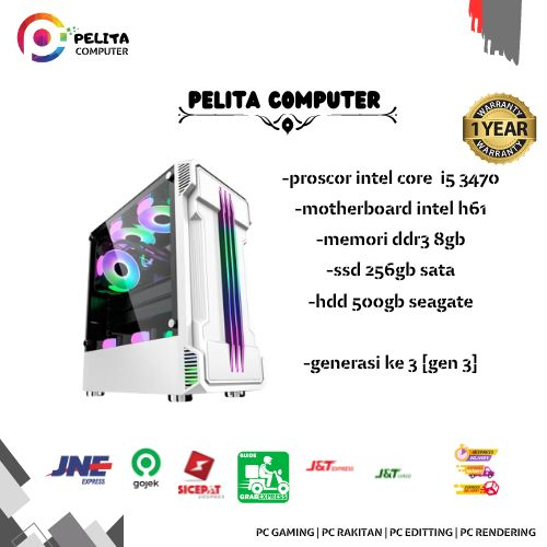 Rakitan Core i5 3470 16GB DDR3 SSD 256 GB MURAH MANTUL Garansi 1Tahun pc rakitan intel computer office sekolah