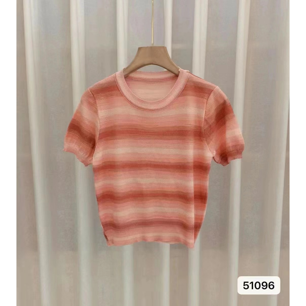 Sasmita T-shirt Knit Import Gradasi - Atasan Kaos Rajut Wanita Import TM (51096)