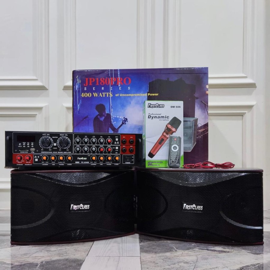 Paket Sound system Karaoke Speaker FIRSTCLASS Amplifier JP180PRO