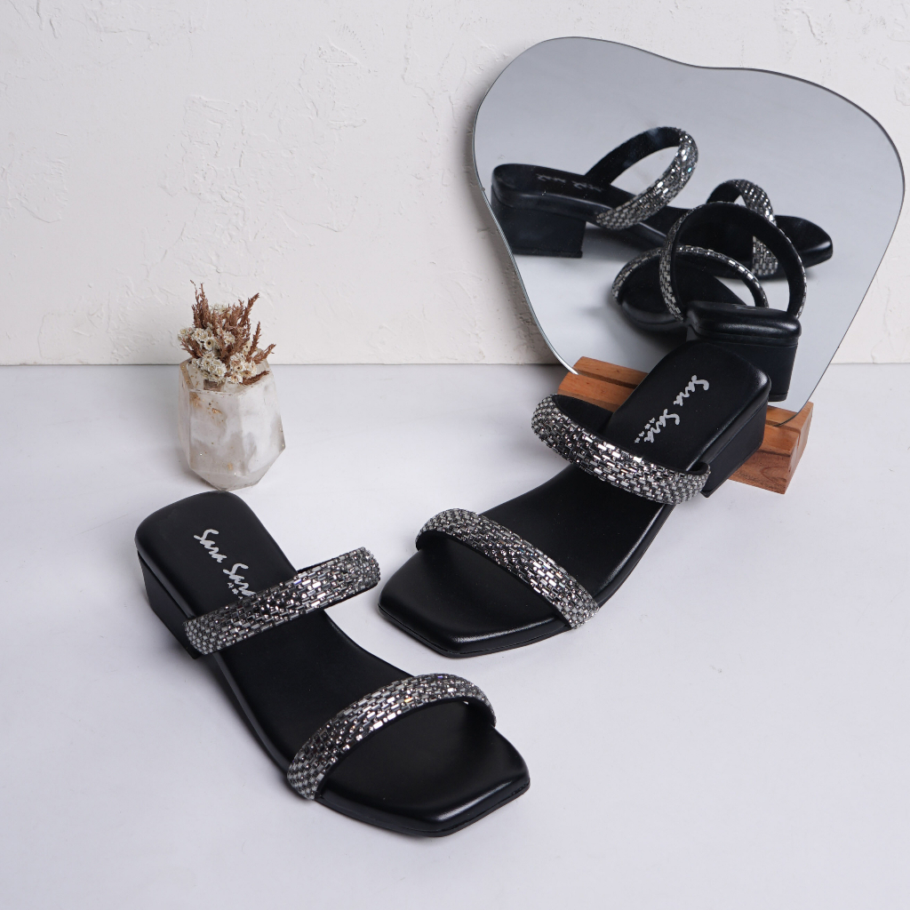 Sara sara Alisa Sandal Wanita hak tahu 3cm Tampil Modis Elegan